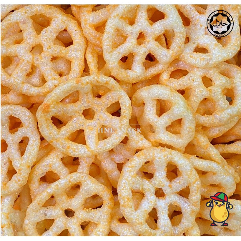 Keropok Roda Perisa Cheese | Cheese Flavoured Wheel Crackers