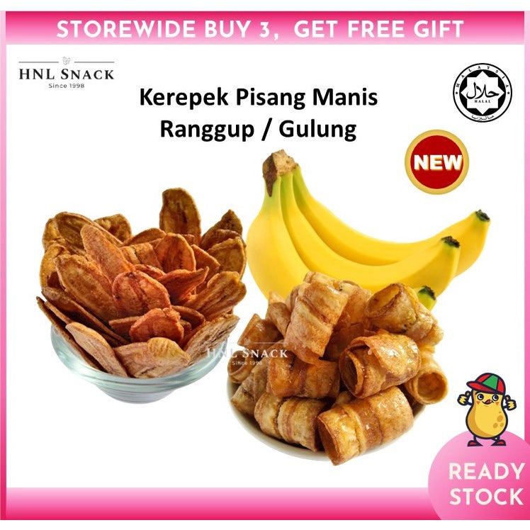 Kerepek Pisang Manis Gulung / Panjang | Banana Chips