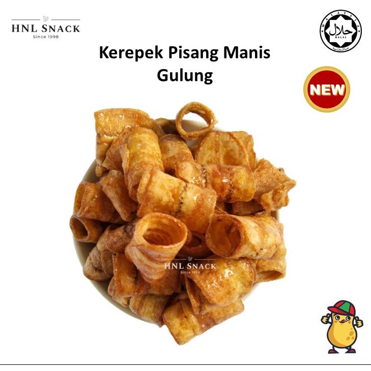 Kerepek Pisang Manis Gulung / Panjang | Banana Chips