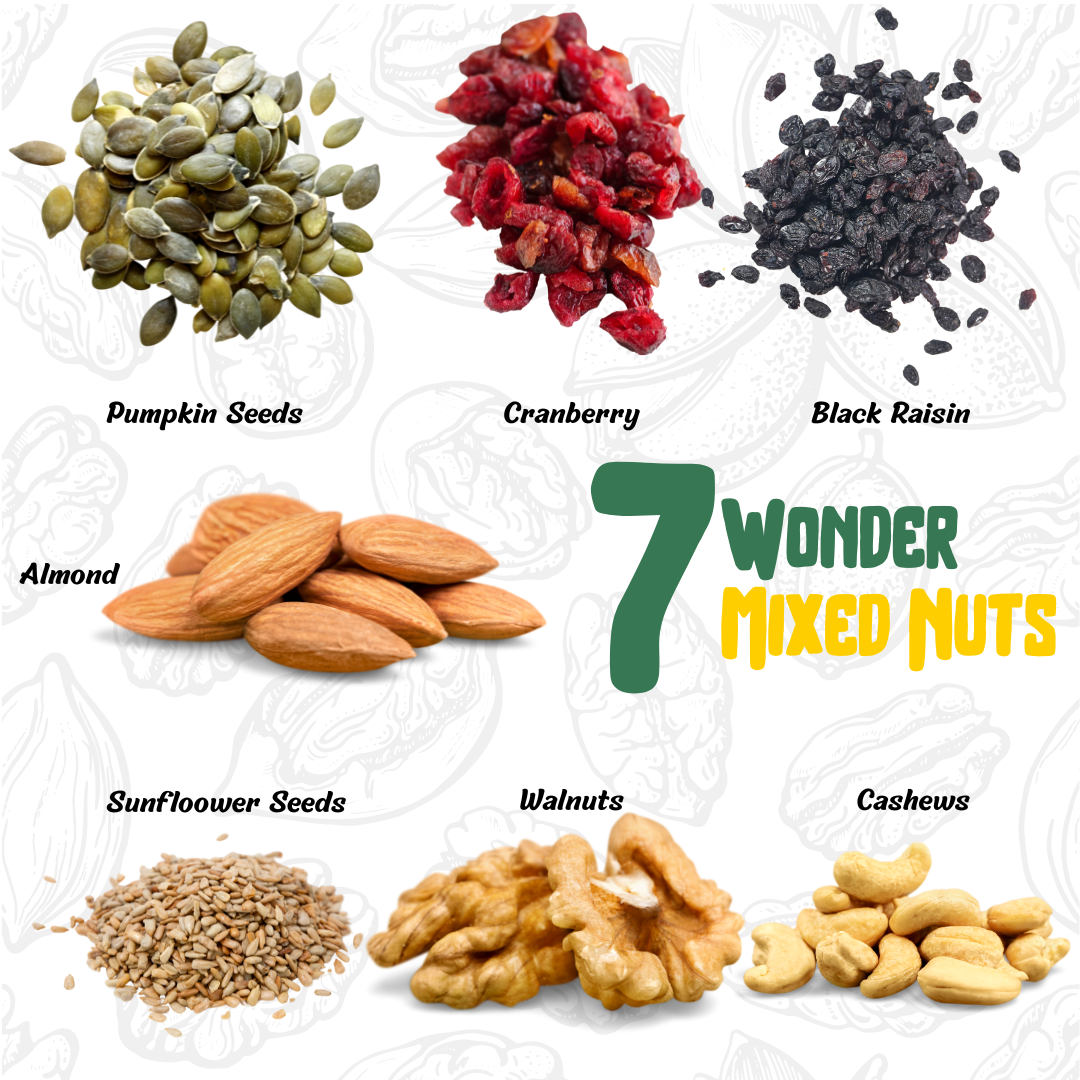 HNL 7 Wonder Mixed Nuts Fresh Halal | 7 Keajaiban Kacang Campuran