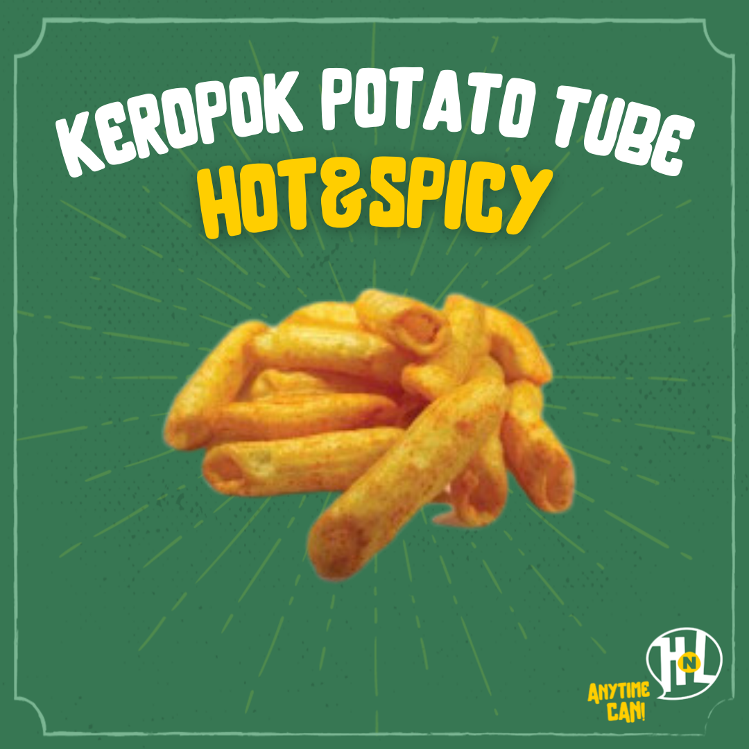 Keropok Potato Tube Hot & Spicy Flavour | Bold Heat Infusion in Every Bite